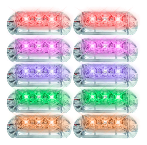 Caixa Com 10 Farol Ajk Rgb Endereçáveis 3w 9 Leds Paredão