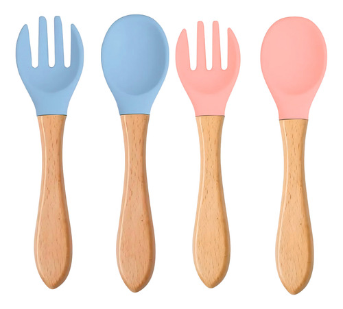 Talher Infantil Garfo E Colher De Silicone Macio Bebê