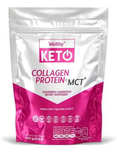 Proteína De Colágeno + Mct 400 Gr Wellthy Keto