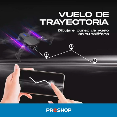Mini drone Smart Tech Premium E88 Camara Simple con cámara 4K negro 2.4GHz 1 batería