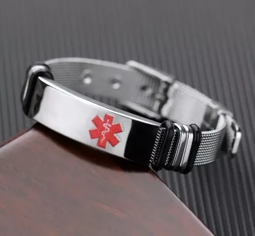 Pulsera de identificación médica alerta médica pulsera de alerta