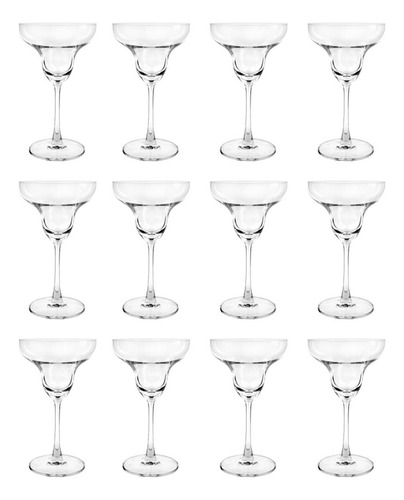 Set 12 Copas Margarita De Vidrio Madison 345 Ml Color Transparente