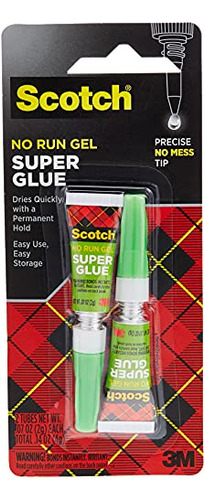 Set 2 Tubos Super Glue Scotch 0.07 Oz Secado Rápido Con