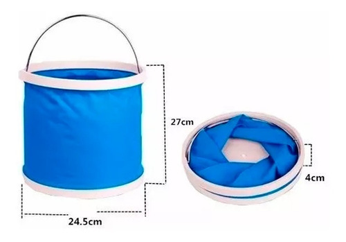 Balde Tacho Plegable Funda Camping Barco Lancha Auto 10litro