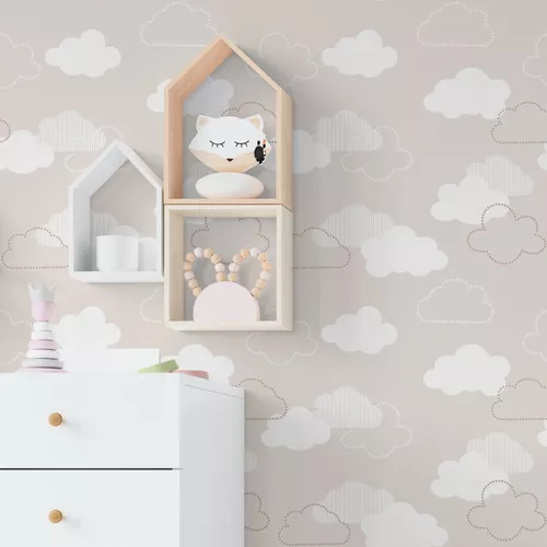 Papel de Parede para Quarto de Bebê Infantil Nuvens