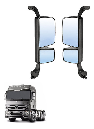 Conjunto Retrovisor Completo Mb Actros Com Desembaçador Par