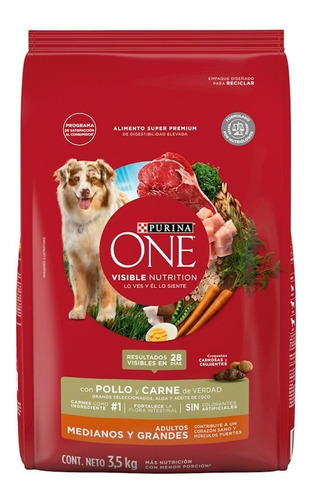 Alimento Para Perro Purina One Adultos Pollo Y Carne 3.5 Kg