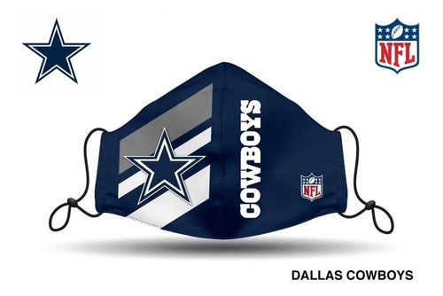 Tapabocas Vaqueros Dallas Cowboys Nfl   Futbol Americano