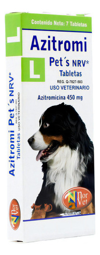 Azitromi Pets Nrv L Azitromicina 450 Mg Norvet Perros 7 Tab