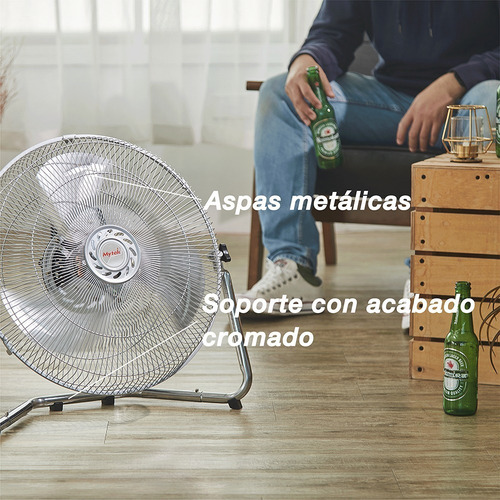 Ventilador De Piso Y Pared Mytek 3348 De 18 Pulgadas 2 En 1 Cantidad de aspas 3 Color de la estructura Gris Color de las aspas Gris Diámetro 45.72 cm Frecuencia 60HZ Material de las aspas Metalicas
