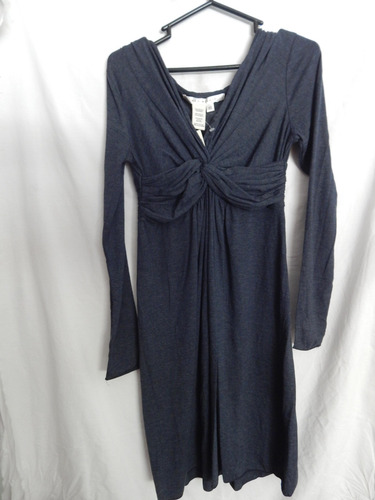 Imagen 1 de 3 de * Vestido Azul Marino Oscuro Manga Larga Talla Xs