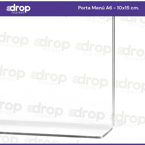 Imagen 4 de 10 de Porta Menú Acrílico 10x15 A6 Restaurante Qr Hoja X 1u.