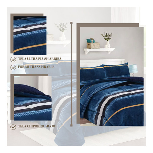 Cobertor King Plush Para Invierno Con Chiporro De Diseños