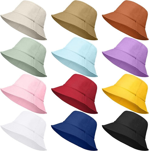24 Sombreros Bucket Hat Tipo Pescador Unisex Varios Colores