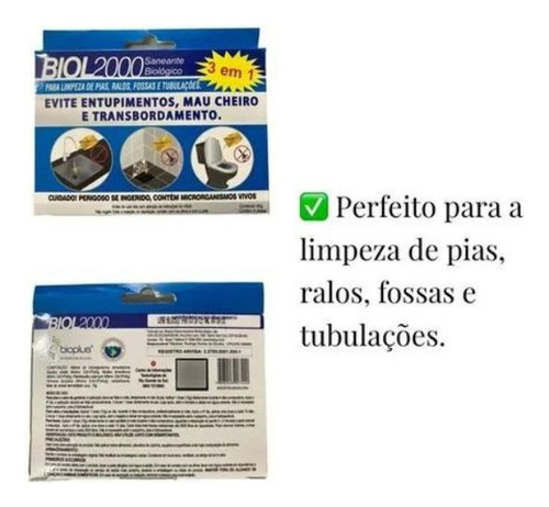 Desentope Biologico Microorganismos Vivos Biol 60g - 4 Doses
