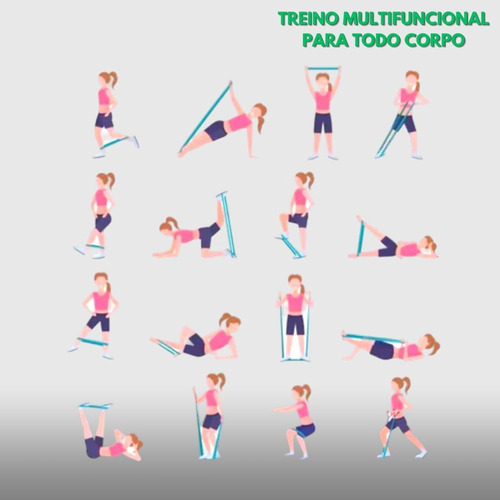 Kit Elástico Extensor Para Exercicio E 5 Faixa Elastica