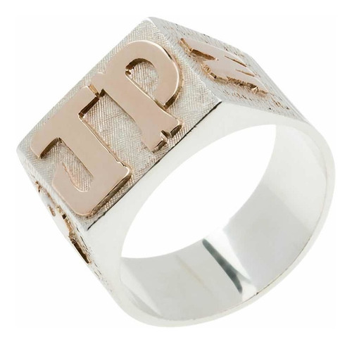 Anillo En Plata Y Oro De Caballero Joyería Piriz