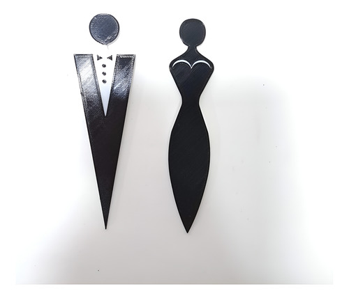 Cartel Baño Para Exterior 15cm De Alto Señalización Blanco Y Negro Con Relieve