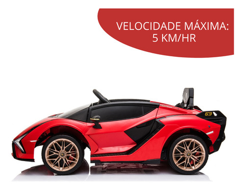 Carro Para Crianças Elétrico C Controle Lamborghini Sian 6v Cor Vermelho