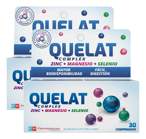 Quelat Zinc Magnesio Selenio Minerales Aminoquelados 60 Comp