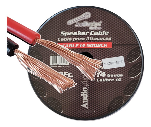 Cable Parlante Bipolar 2x1,2mm2 Rojo Negro Audiopipe X 30mts