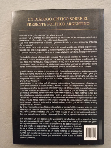 Libro Sin Excusas - Chacho Alvarez Y Joaquin Morales Sola (Usado)
