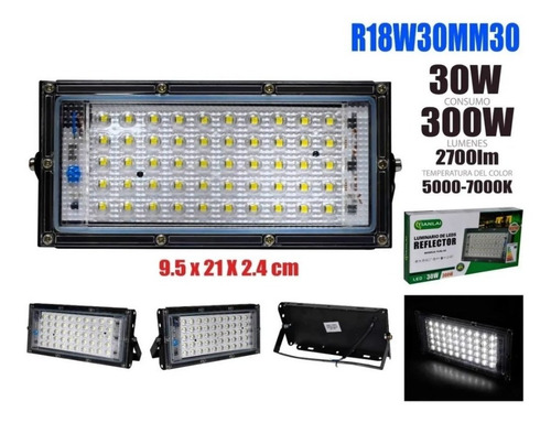Reflector Led 30w 300w Luz Blanca Interperie Exterior T2143