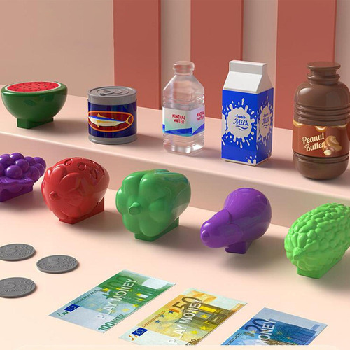 - Juego De Caja Registradora De Supermercado For Niños Azul