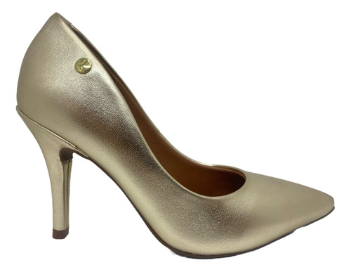 Sapato Feminino Scarpin Vizzano Dourado Salto Fino Alto