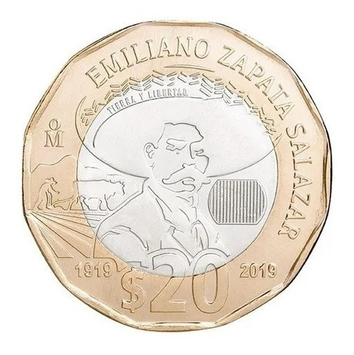 Moneda De 20 Pesos De Emiliano Zapata Salazar Conmemorativa