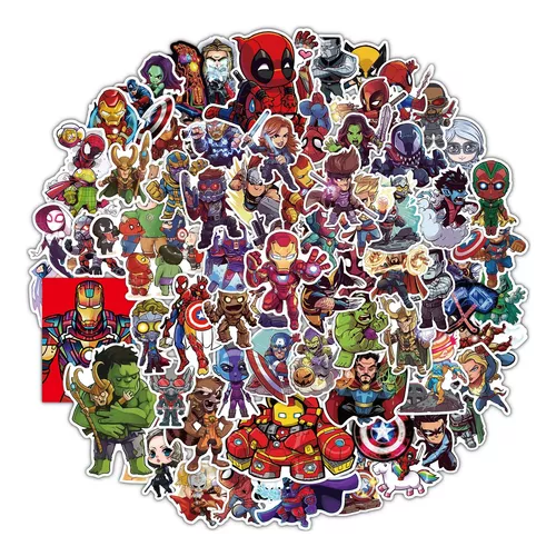 Pegatinas de Disney Marvel de Los Vengadores para niños, pegatinas de  dibujos animados de superhéroes para