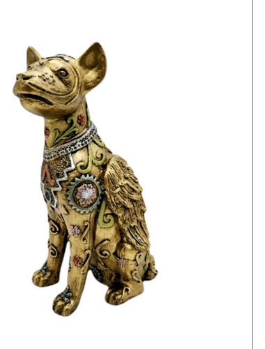 Figura Perro Con Alas Homenaje A Mascota 25cm Dorado