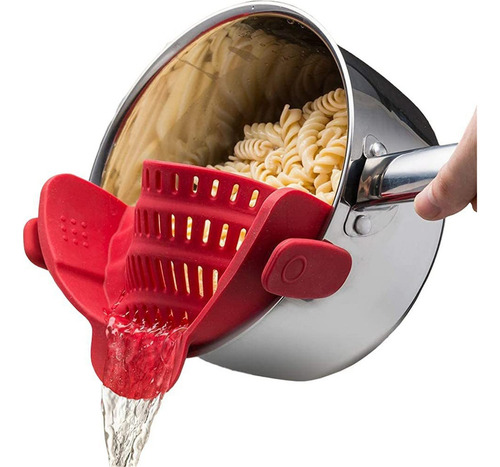 Colador De Pasta De Silicona Con Clip Para Ollas Y Sartenes.
