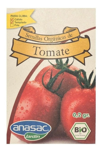 Semilla Orgánica Tomate 0.2 Gr Anasac