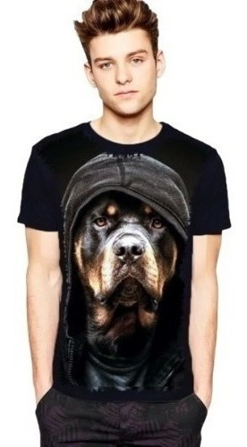 Camiseta Estiloza 3d Animais - Rottweiler Toca Malandro