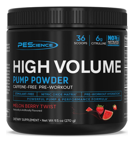 Pescience High Volume Pump Pre Entreno Non Stim 18 Servs Sabor Melon Berry Twist