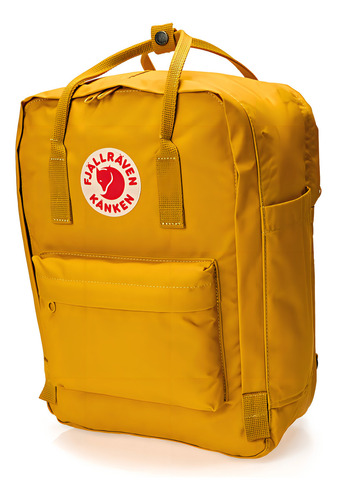 Mochila Fjällräven Kånken Laptop 15 Cor Ochre Desenho Do Tecido Lisa