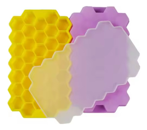 Cubetera Silicona Hexagonal Hielera Tapa Apto Horno