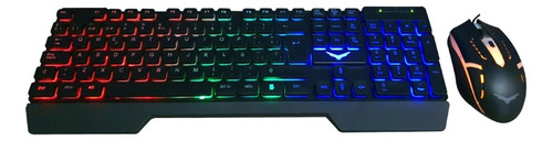 Teclado Y Mouse Gamer Iluminado Led Usb, Naceb Na-0951