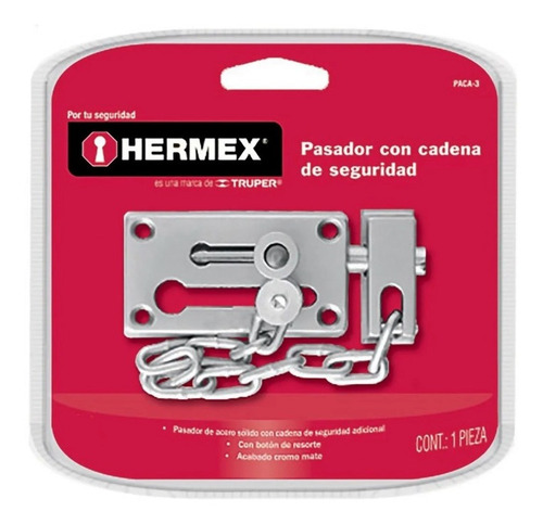 Imagen 2 de 5 de Pasador Cadena De Seguridad Con Pestillo Truper Paca-3