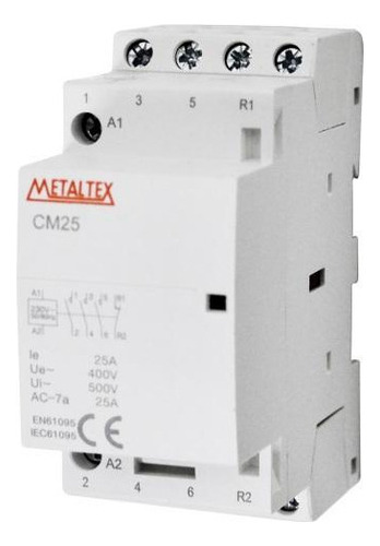 Contator Modular Bipolar 25a 230v 2na+2nf Cm25 Metaltex (i)