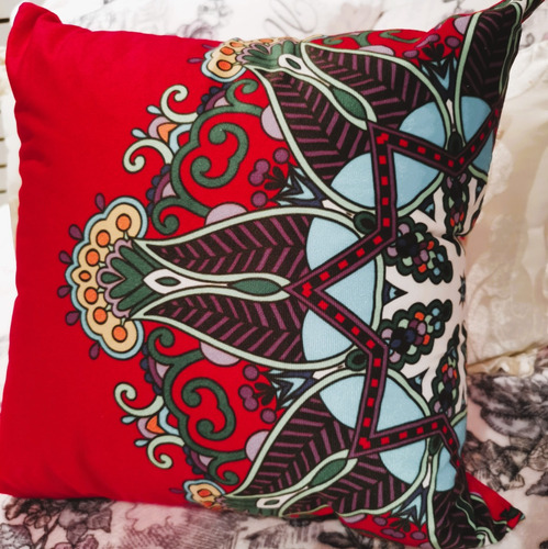 Fundas De Cojines Reversibl Bohemios Con Rellenos 45cm 1par