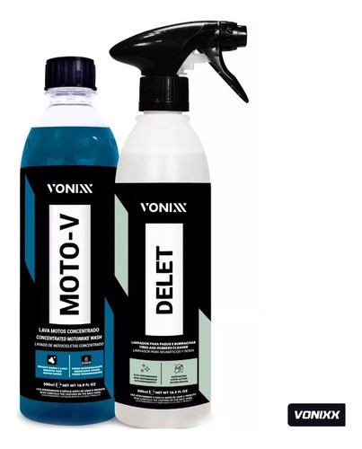 Kit Automotivo Delet Vonixx + Shampoo Desengraxante Moto-v 