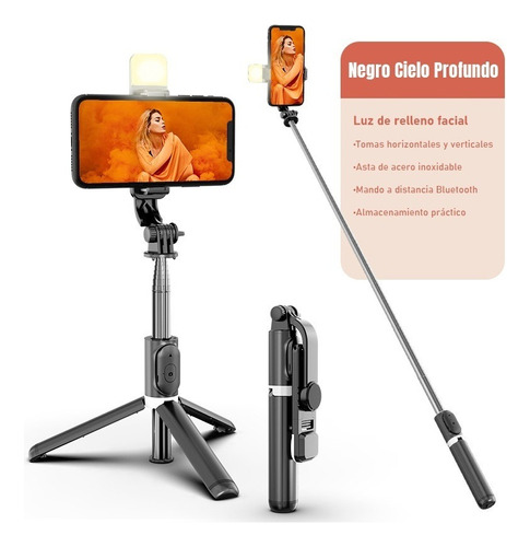 Trípode Selfie Stick 3en1 Bluetooth Control Remoto 100cm