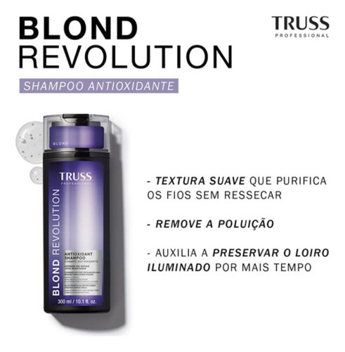 Shampoo Truss loiro proteção da cor en shampoo mascara condicionante e mascara liquida de 300mL de 180g