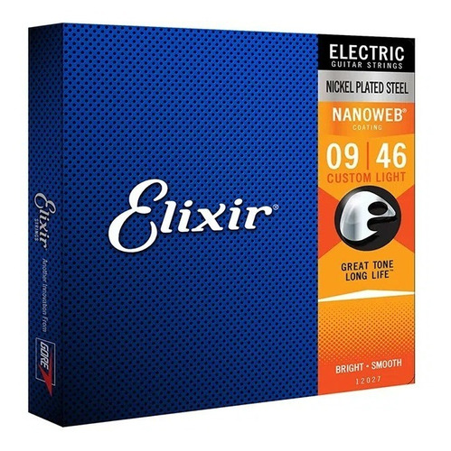 Encordoamento Elixir Cordas 009 Guitarra Custom Light
