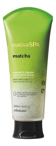 Nativa Spa Sabonete Líquido Esfoliante Detox Matcha, 200 Ml