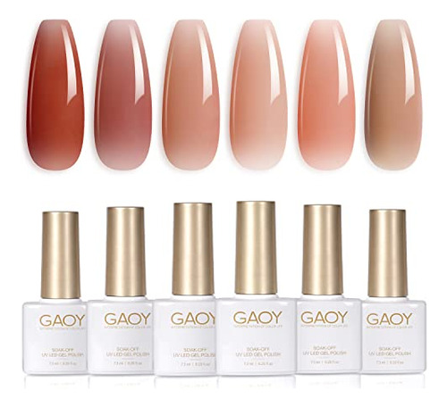 Esmalte Para Uñas En Gel Colores Rosa Y Nude De 7.3 Ml 6 Pz