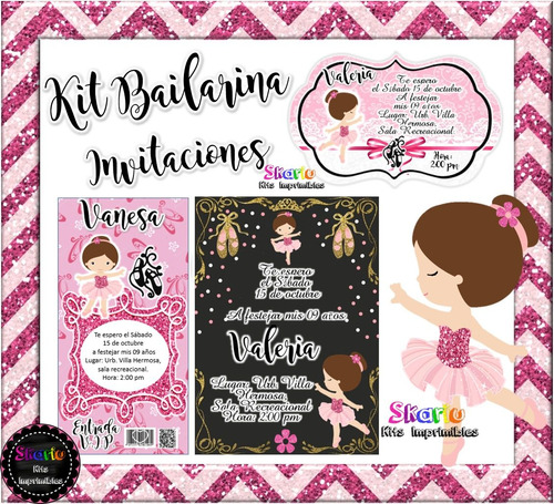 Kit Imprimible Bailarina Balet Candy Bar