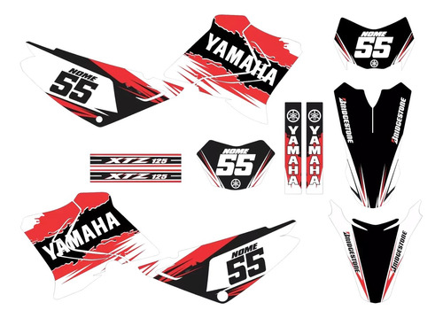 Adesivo Moto Cross Trilha Yamaha Xtz 125 Vermelho Lm310